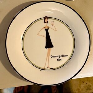 The Girls Black and White Cosmopolitan Girl Plate